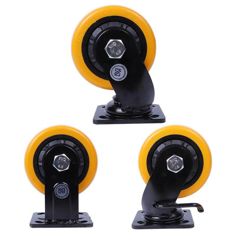 聚氨酯轮重型尼龙脚轮4/5/6/8寸定向轮刹车轮轮子轱辘载重3吨,基础建材,脚轮/万向轮,淘宝优惠券,粉丝福利购,淘宝优惠卷