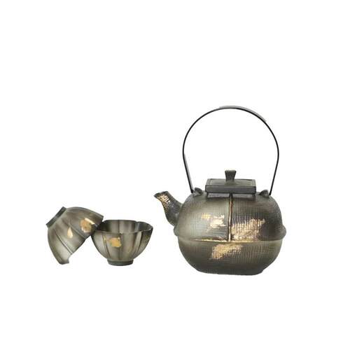 新中式陶瓷慕墨渐变八角茶具软装酒店样板房茶室茶桌禅意装饰品