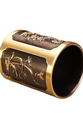 梅兰竹菊笔筒摆件大号工艺品书房办公室商务礼品文房四宝创意摆件