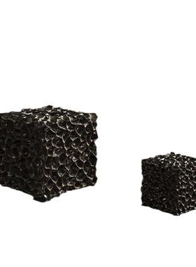 侘寂风创意几何蜂窝球装饰品高级感正方形做旧复古工艺品