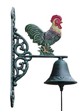 新品铸铁复古公鸡手摇门铃壁饰家居咖啡馆酒吧店面软装饰品