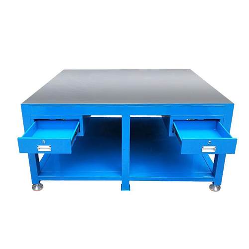 定制模具装配飞模台钢板修模台车间台虎钳工作台抽屉式重型实训台