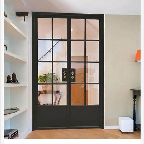 极简法式复古折叠门铝合金客厅隔断玻璃门厨房阳台卫生间门复古门