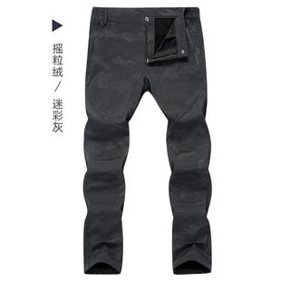 加厚保暖户外抓绒登山裤 防水防风女加绒滑雪裤 男款 软壳冲锋裤