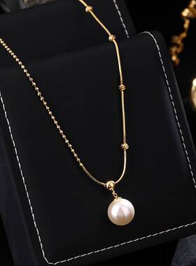 巴黎•设计师18K电镀小众简约告白气球项链 不对称设计锁骨链女