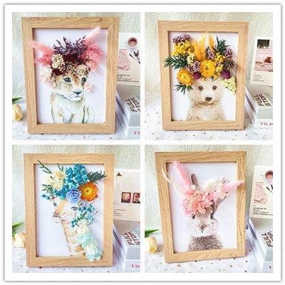 永生花DIY立体相框干花贴画材料包手工活动套创意沙龙餐装饰摆台