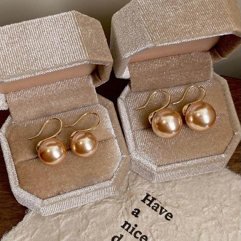新加坡chomelkinsey金珍珠耳环秋冬女生日礼物气质高跟鞋经典耳钩