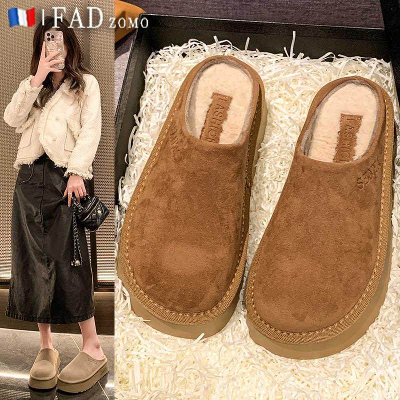 法国Fad Zomo勃肯鞋厚底加绒包头半拖女外穿秋冬一脚蹬毛毛棉拖鞋,女鞋,包头拖,淘宝优惠券,粉丝福利购,淘宝优惠卷