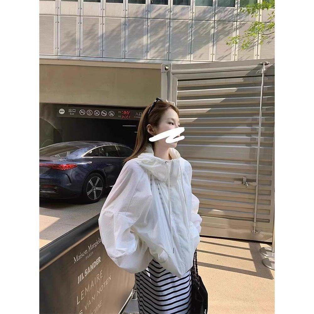 upf50+连帽防晒衣女2025夏季新款抗UV薄款宽松休闲 冰丝外套