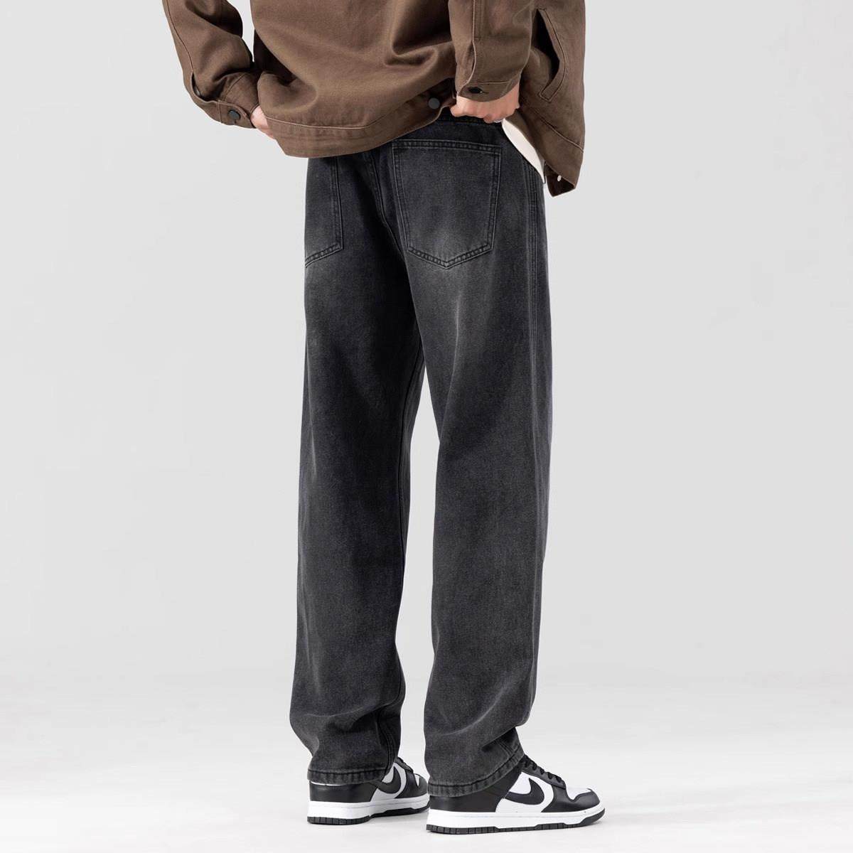 it Afternnaths潮牌！春秋季黑色直筒牛仔裤男宽松阔腿休闲裤美式,男装,牛仔裤,淘宝优惠券,粉丝福利购,淘宝优惠卷