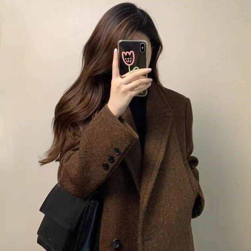 法国Rouje Dsyle 呢子大衣女秋冬新款毛呢外套小个子赫本风超好看
