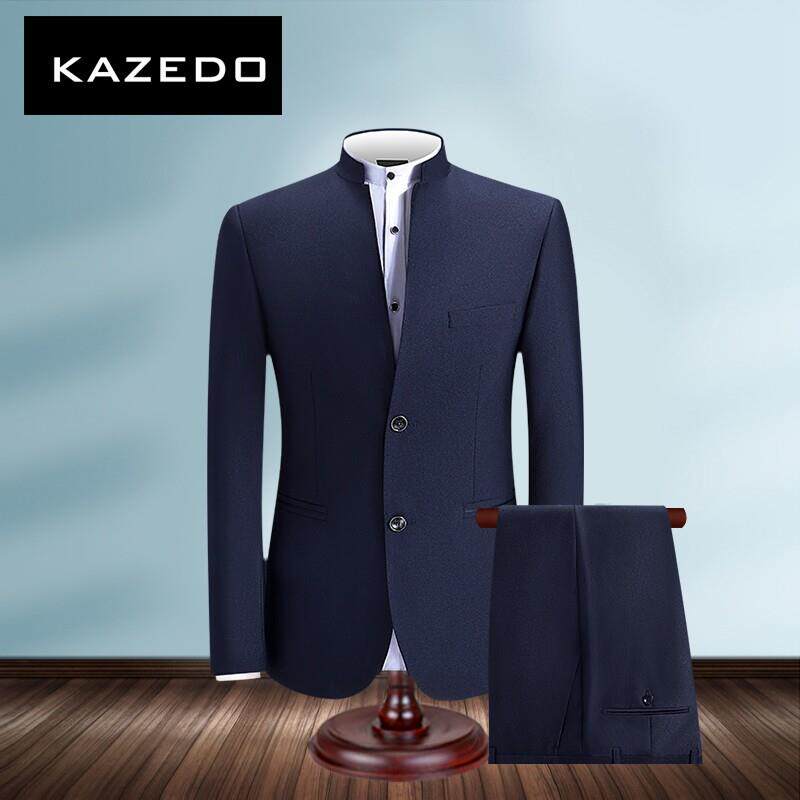 Kazedo中山装男套装青年修身中国风中华立领西服新郎结婚礼服西装