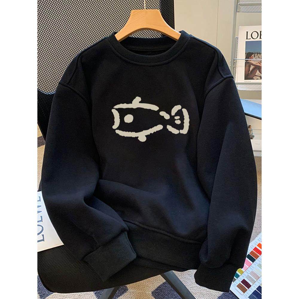 Home Daily “温暖始于拥抱你”圆领卫衣男秋冬宽松上衣加绒外套