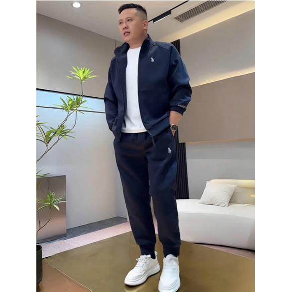 轻奢简约高级感运动套装男士时尚潮流重磅连帽外套束脚卫裤两件套