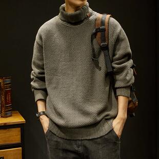 宽松保暖针织衫 潮牌it 重磅加厚高领毛衣男美式 BIAS秋冬季 neith
