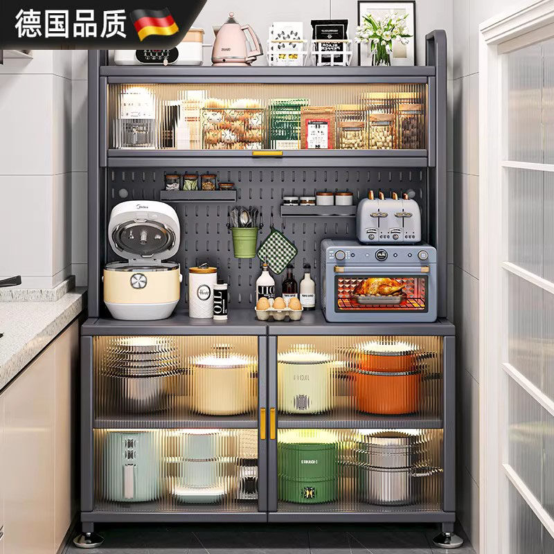 德国厨房多功能置物架餐边柜家用橱柜落地收纳碗柜微波炉烤箱储物