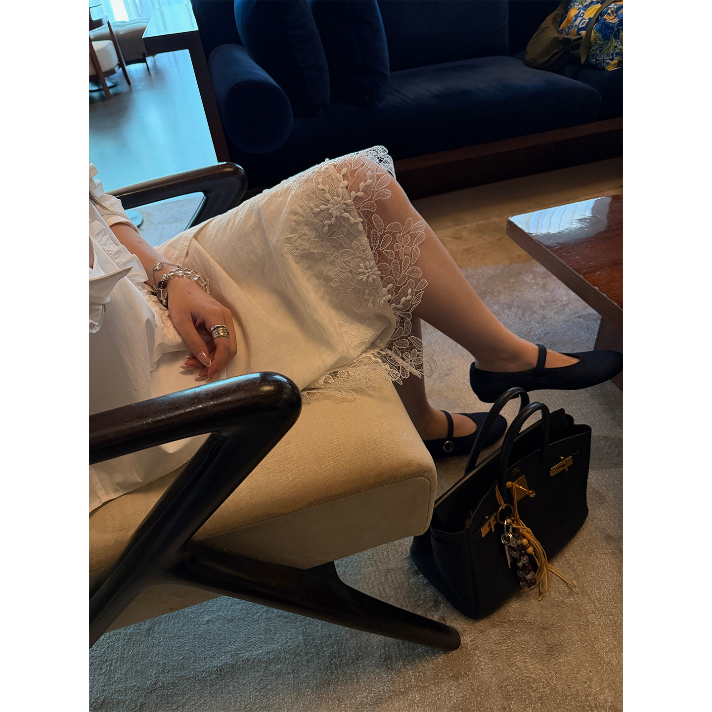 FOCUS ON CC 蕾丝拼接半裙