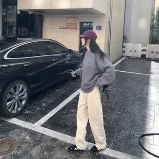 FOCUS ON CC 复古灯芯绒裤子微弹直筒休闲通勤长裤
