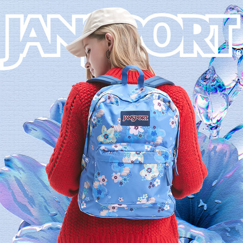 印花双肩包Jansport女