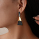 earrings Acrylic triangular 三角形银针耳环暗黑风小众复古耳饰