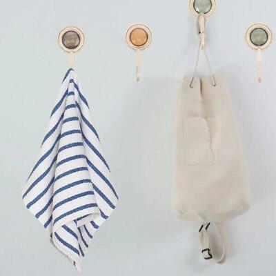 4 Pcs Non Damaging Adhesive Hooks for Kitchen Bathrooms