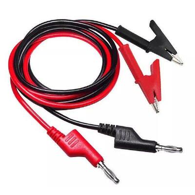 2PCS 4mm Banana Plug To Crocodile Clip Test Leads 1M Cable