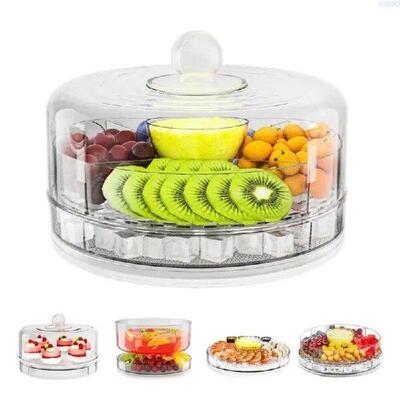 23GA 4 Section Clear Revolving Chilled Tray Snacks Display
