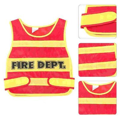 1PC Kids Fireman Cosplay Vest Toddler Fire Uniform Play