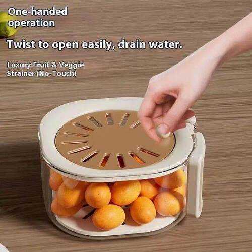Double Layer Vegetable Drain Basket Foldable Handle Plastic