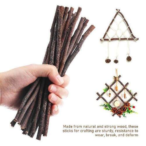 50 Pcs Craft Sticks Rustic Home Decors Natural Wood