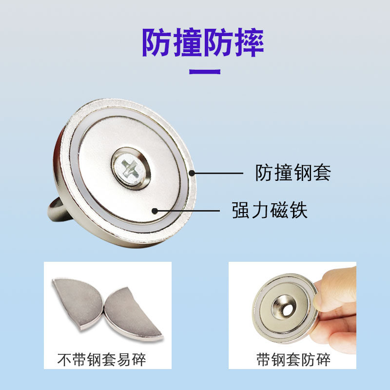 强力磁铁高强磁力钕铷汝吸铁石打捞神器圆形吊环大号强性磁铁吸盘