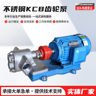 304不锈钢KCB83.3齿轮油泵大流量耐腐蚀输油泵转子泵厂家直销加工
