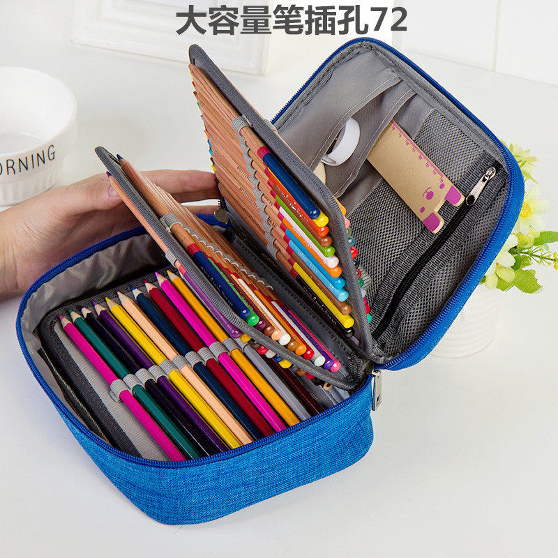 现货防水笔袋72色120孔大容量素描可拆卸铅笔画笔袋文具盒