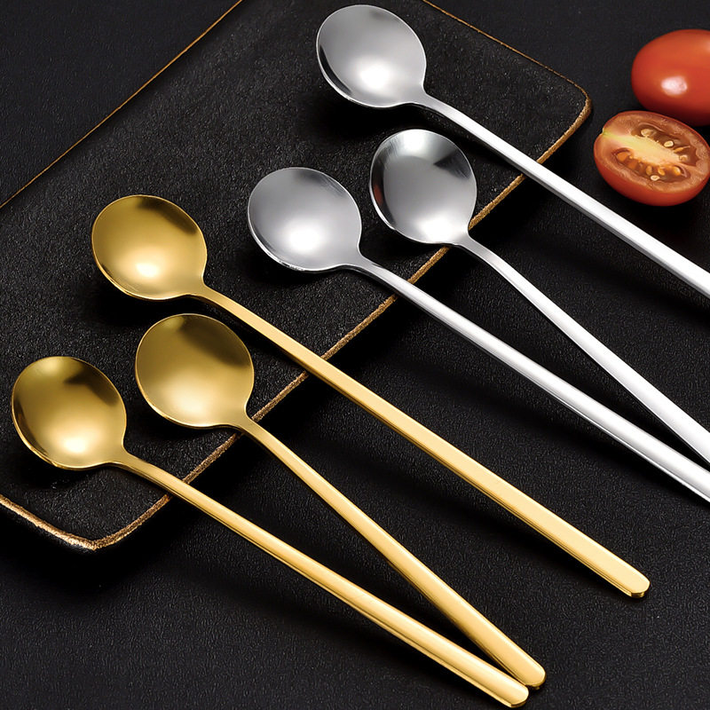 304不锈钢小圆勺子 创意伴手礼网红玻璃杯咖啡蜂蜜燕窝搅拌勺