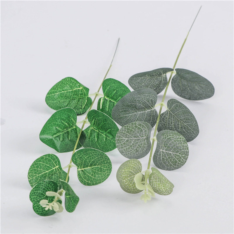 单根阳台新款上市丝印尤加利叶工程景观装饰插花草仿真植物绿植