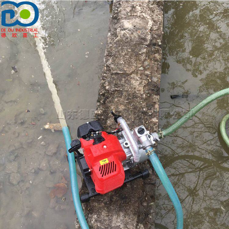 二冲程汽油水泵 菜地园林汽油抽水机 小型便携式农田灌溉自吸水泵