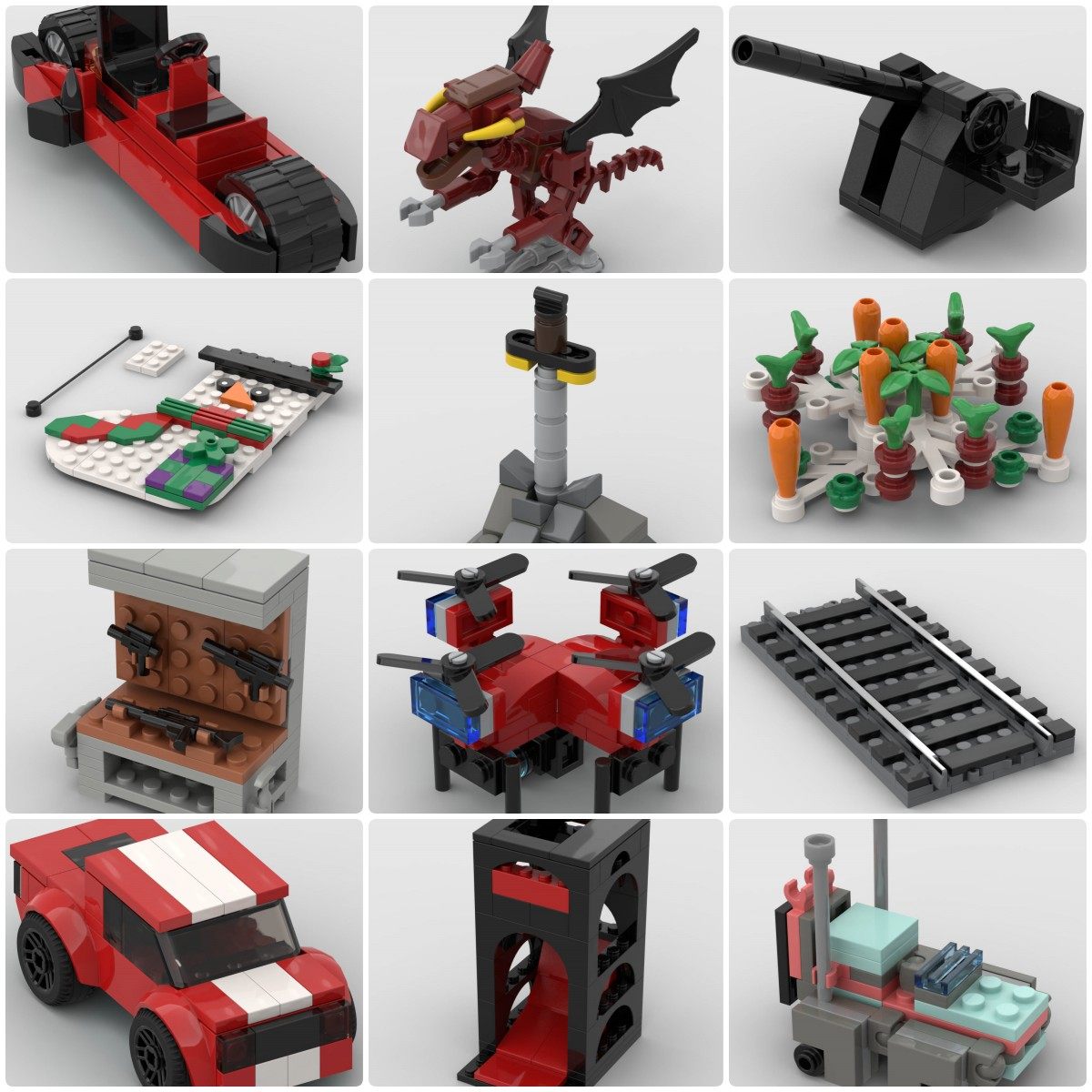 奇异动物树圣诞麋鹿小积木