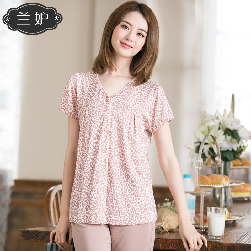 V-neck ACC modal Short sleeved Middle and old age mom Large pajamas Cropped Trousers Pants Home Furnishingsin the Lingerie/Men's underwear/Tracksuit , Pajamas/Home service package  category - from Buy2taobao.com to provide professional Taobao agent buy service