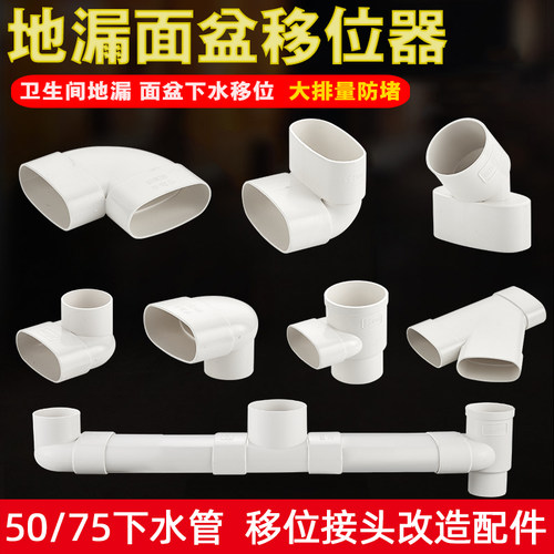 50/75PVC下水管移位器扁管连接头