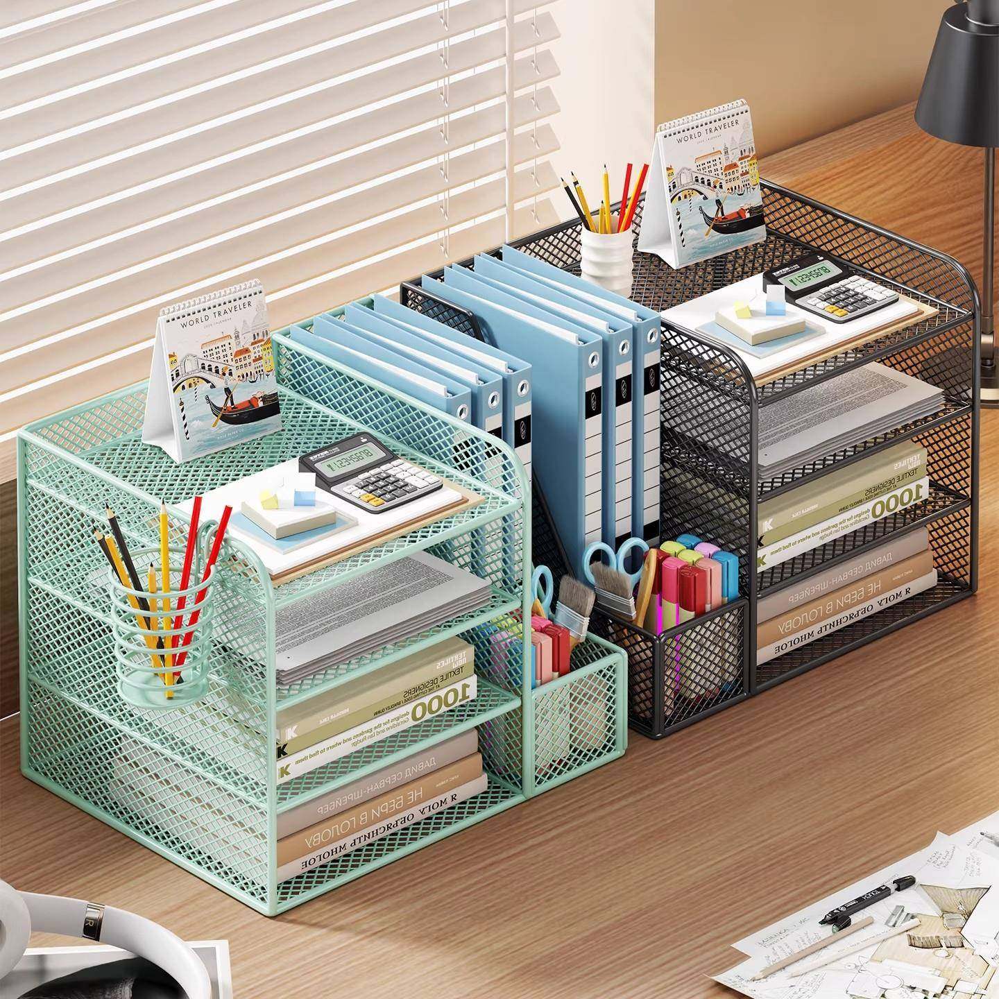 文件架办公桌面收纳架大容量资料档案文件框办公用品多层整理架子,收纳整理,脏衣篮,淘宝优惠券,粉丝福利购,淘宝优惠卷