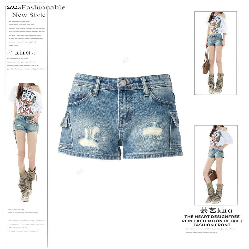 2025夏季新款高街辣妹牛仔短裤女