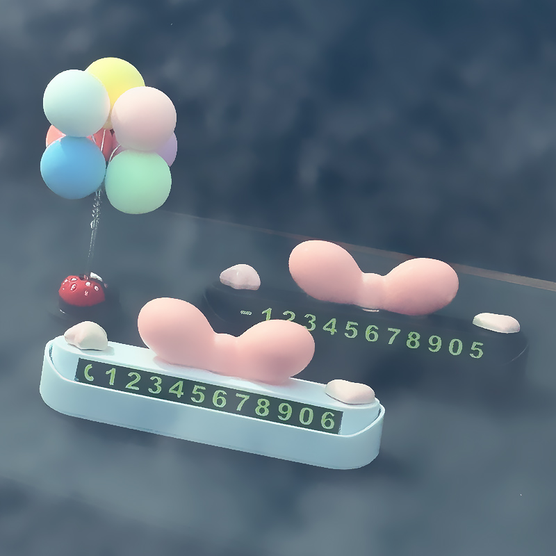汽车临时停车牌号码牌创意可爱女