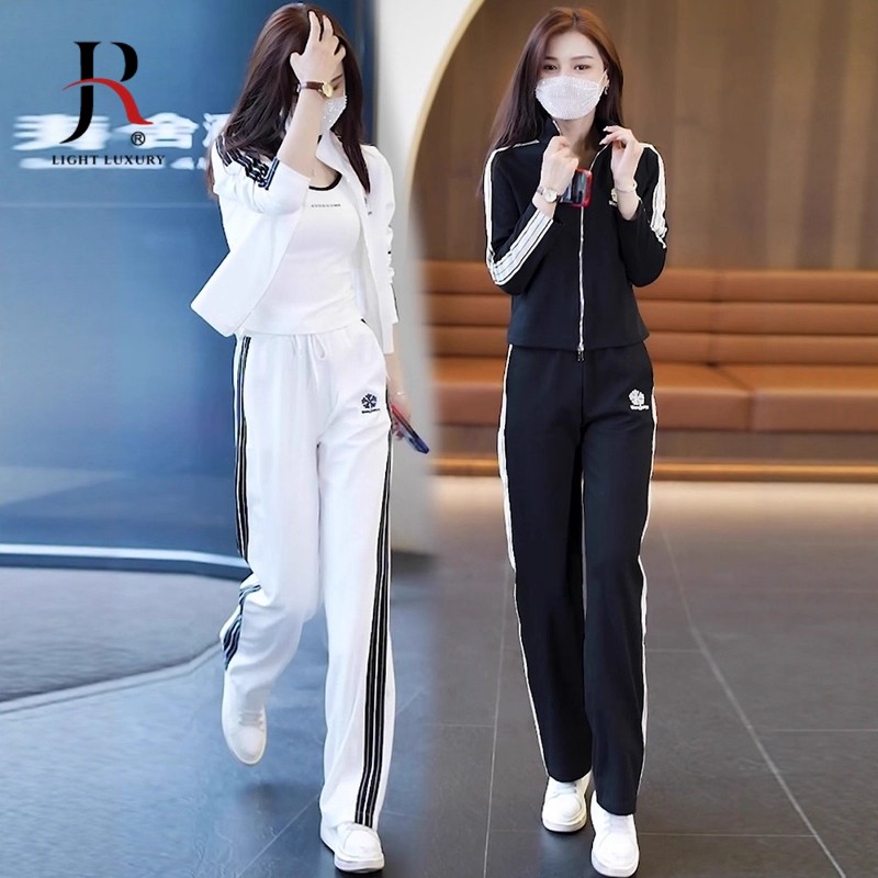 jqrx时尚洋气休闲运动服套装女2025秋季新款设计感显瘦减龄两件套