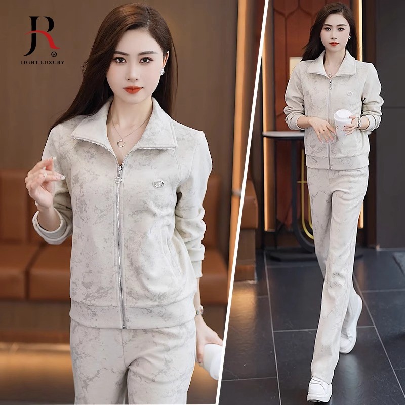 休闲运动套装女2025新款时尚洋气春秋季小个子减龄气质跑步两件套