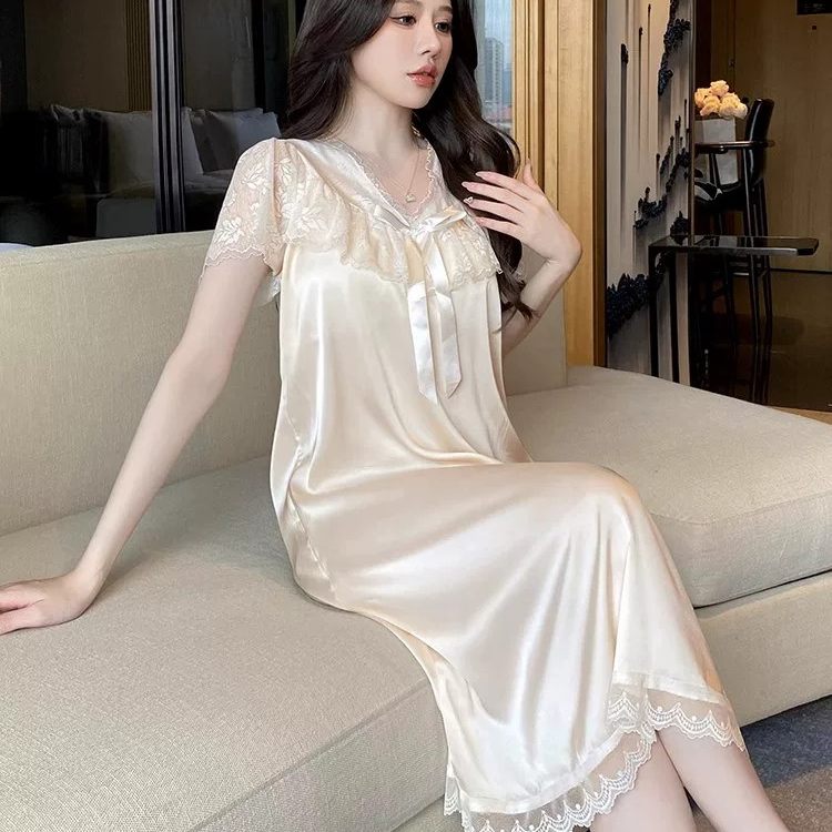 维多利亚真丝睡裙女士夏季
