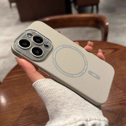 荔枝皮纹适用iphone15手机壳新款苹果14promax磁吸充电15promax硬壳钛原灰高级12全包镜头膜保护套13pro男女