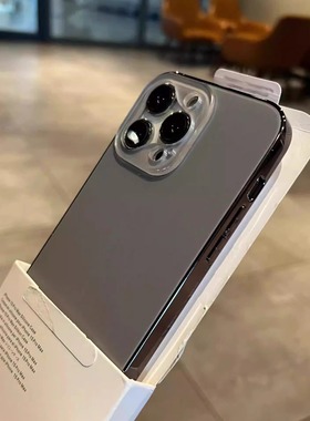 高级感钛灰色不规则镜头适用苹果15手机壳新款iphone14promax全包防摔15pro磨砂15plus个性13时尚12简约外壳