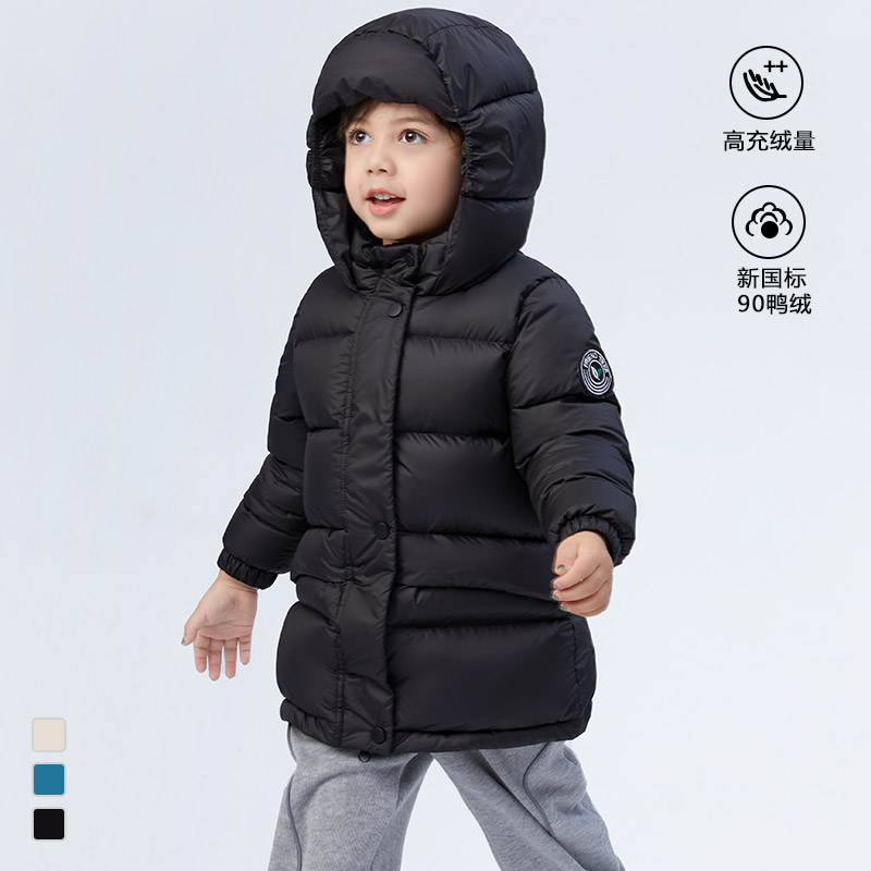 加厚中长款儿童羽绒服朋友树