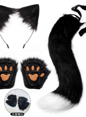 熊掌兽爪猫爪手套半指cosplay漫展道具可爱长毛绒万圣节欧美卡通