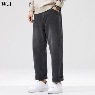 neith 加绒阔腿长裤 BIAS复古牛仔裤 大码 男直筒宽松秋冬季 潮牌it